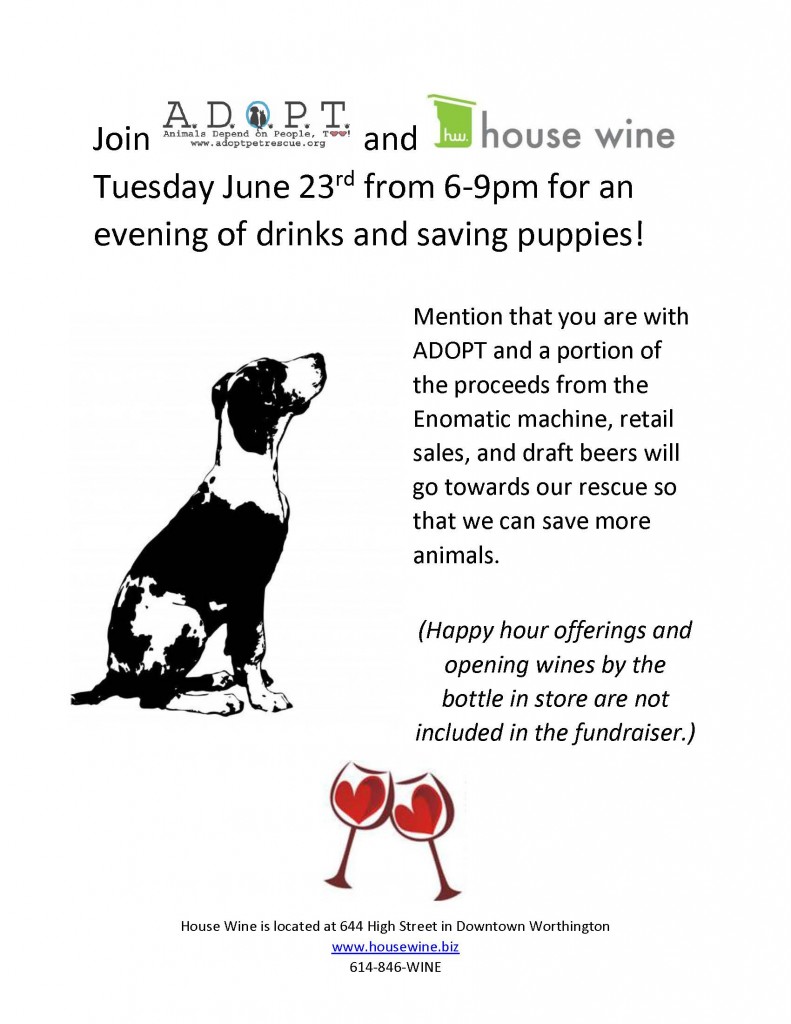 house wine flier